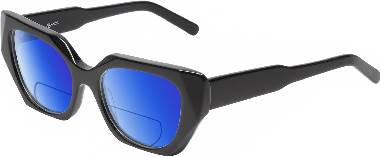 

Женские поляризованные бифокальные солнцезащитные очки Cryptodira для чтения, с защитой от УФ-излучения, для спорта и вождения. Тонированные Reptile, Gloss Black/Polarized Blue Mirror