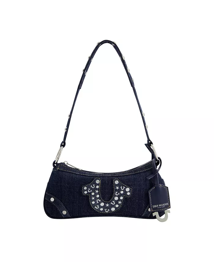 

Сумка через плечо True Religion Horseshoe Denim с заклепками, синий