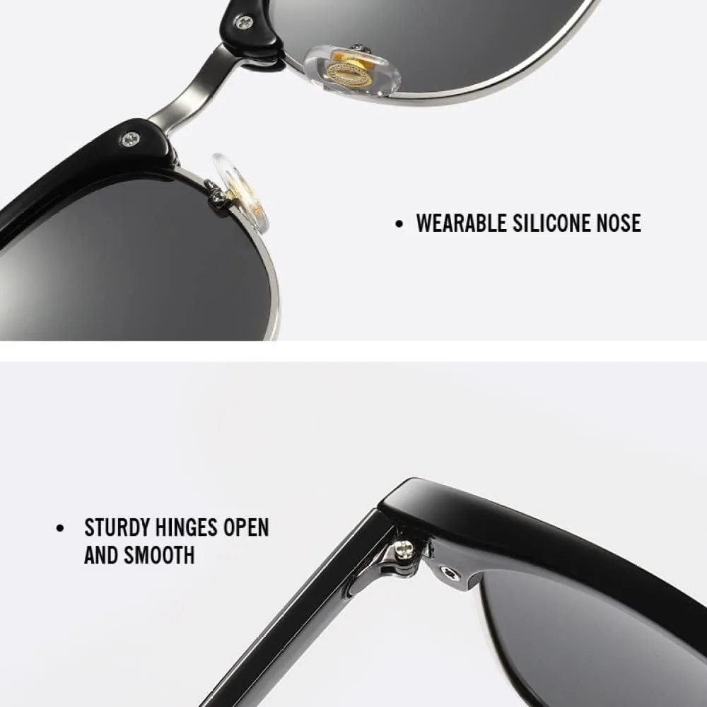 

Ретро поляризованные солнцезащитные очки для мужчин и женщин, полуободковая оправа, квадратная форма, защита от УФ-излучения на 100% MUTYNE, 2 Pack C2 C13