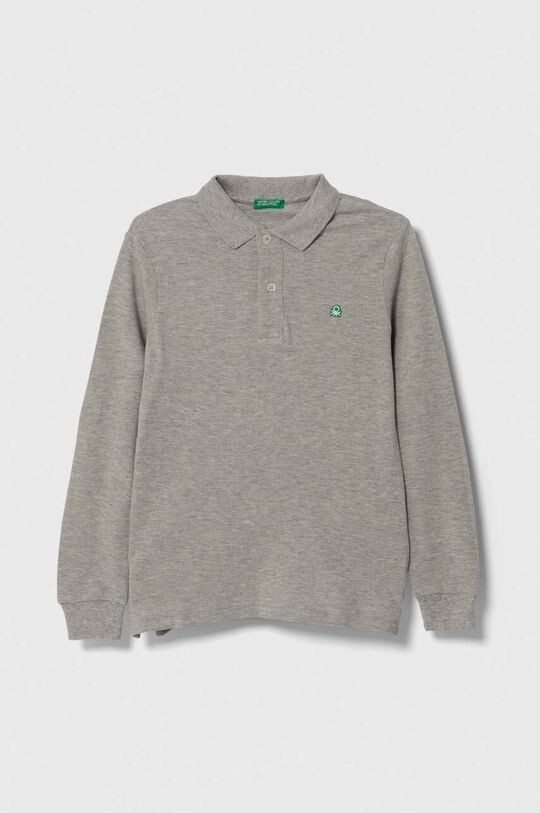

Детская хлопковая футболка с длинными рукавами United Colors of Benetton, серый