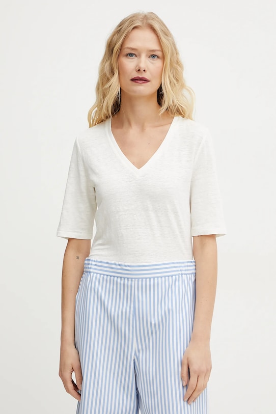 

Льняная футболка Weekend Max Mara, белый