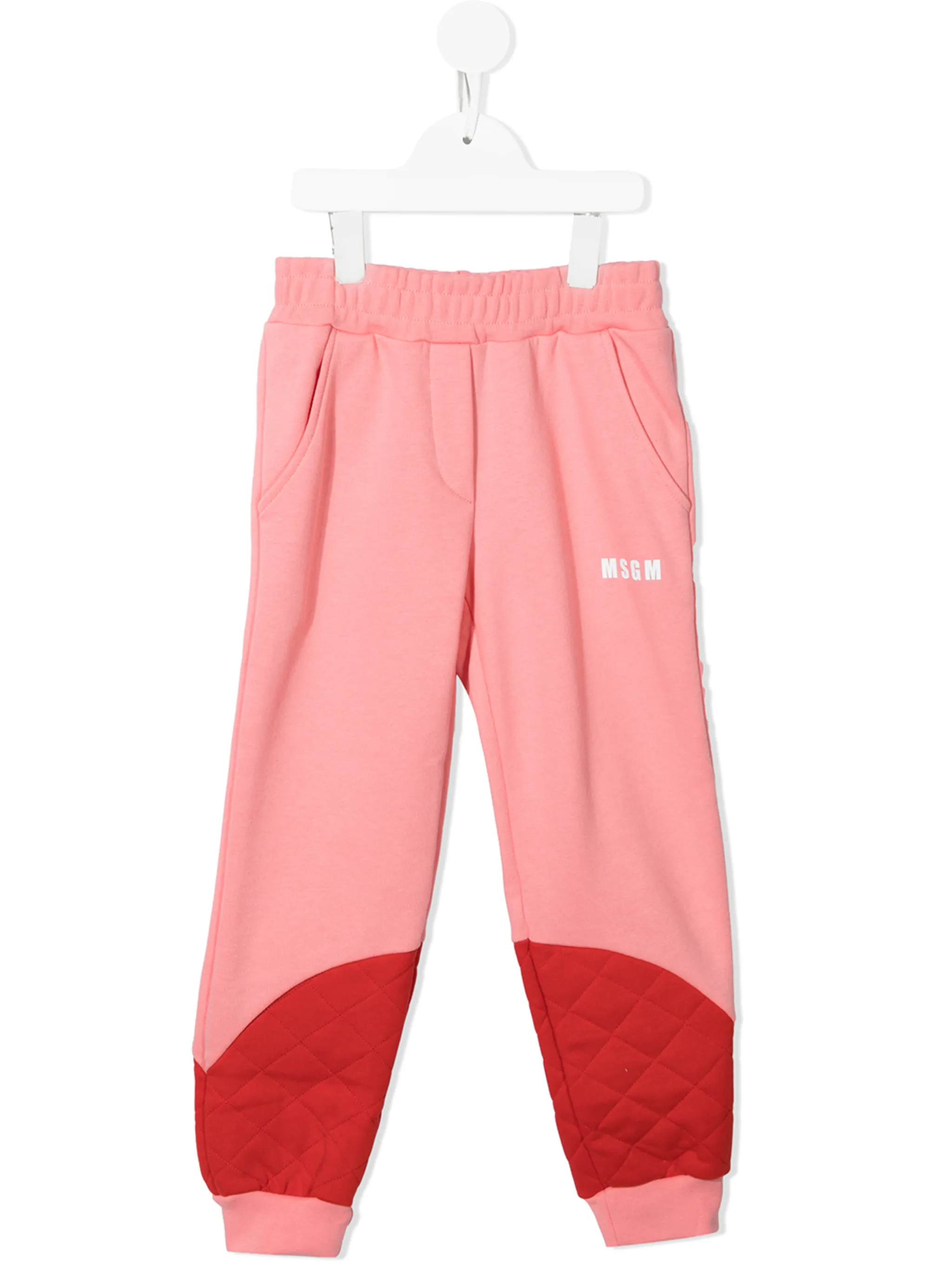 

Спортивные брюки со стегаными вставками Msgm Kids, розовый
