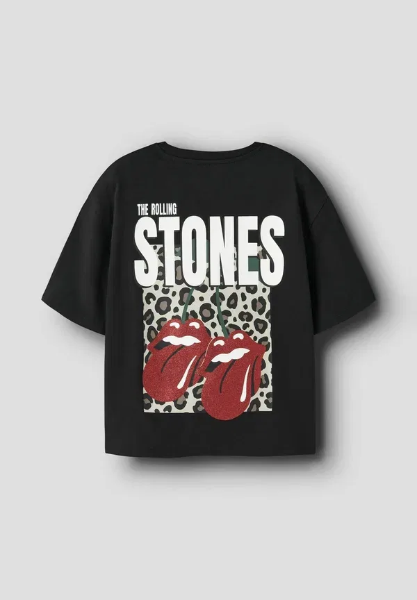 Футболка Name It glitzer detail print t-shirt, черный — фото 2