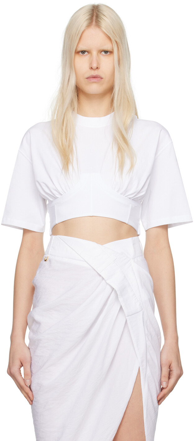 

Белый Футболка Les Classiques 'Le T-Shirt Caraco' Jacquemus
