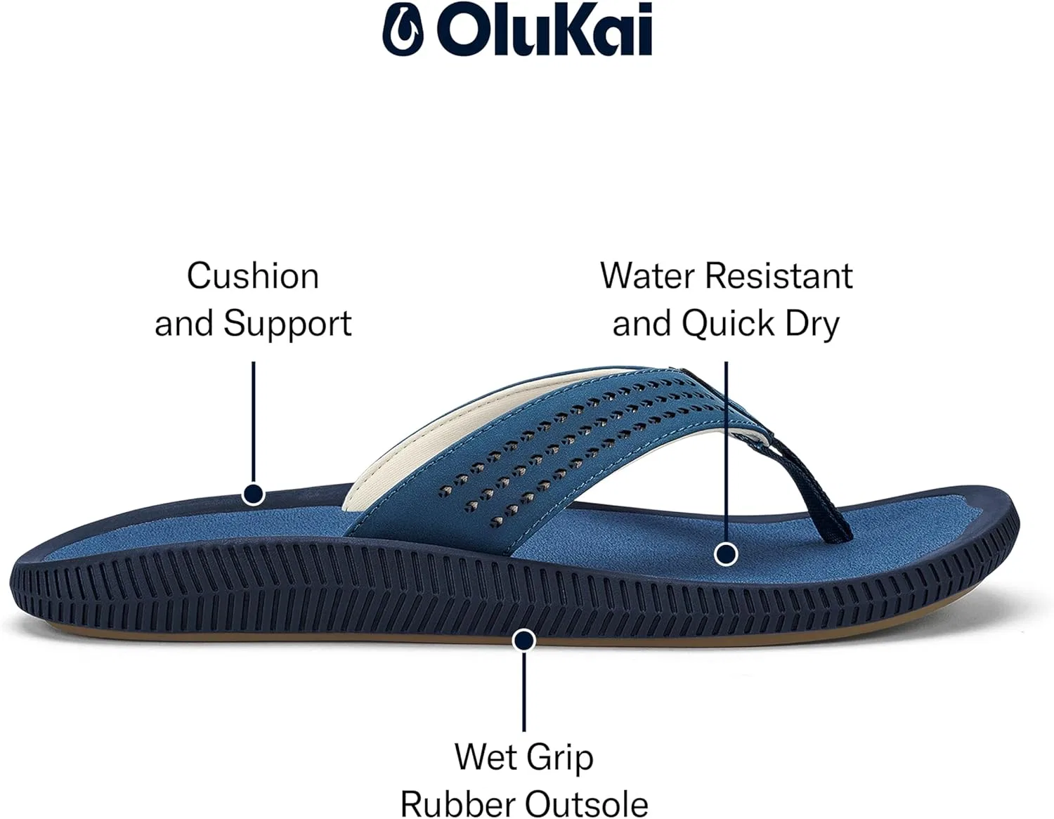 Сандалии мужские водонепроницаемые OLUKAI, Coastal Blue — фото 4