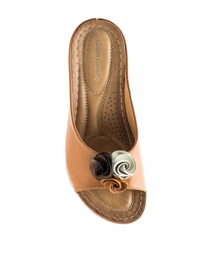 Женские босоножки-танкетки Sydney Rosette Gc Shoes, загар/бежевый — фото 4