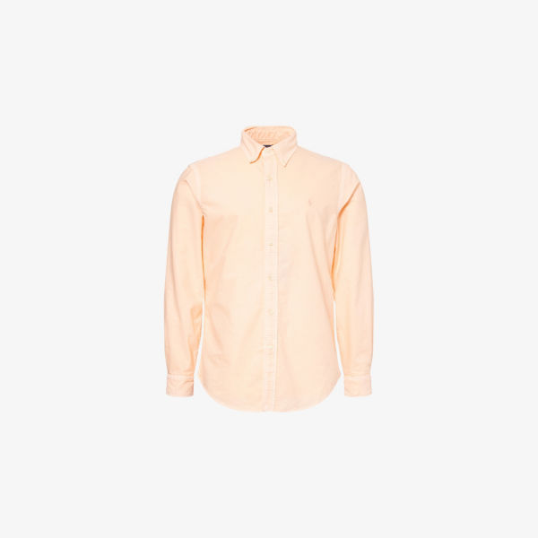 

Рубашка из хлопкового поплина с длинными рукавами и отложным воротником Button-Down Polo Ralph Lauren, цвет amber