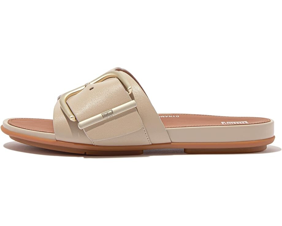 

Сандалии FitFlop Gracie Maxi-Buckle Leather Slides, цвет Stone Beige