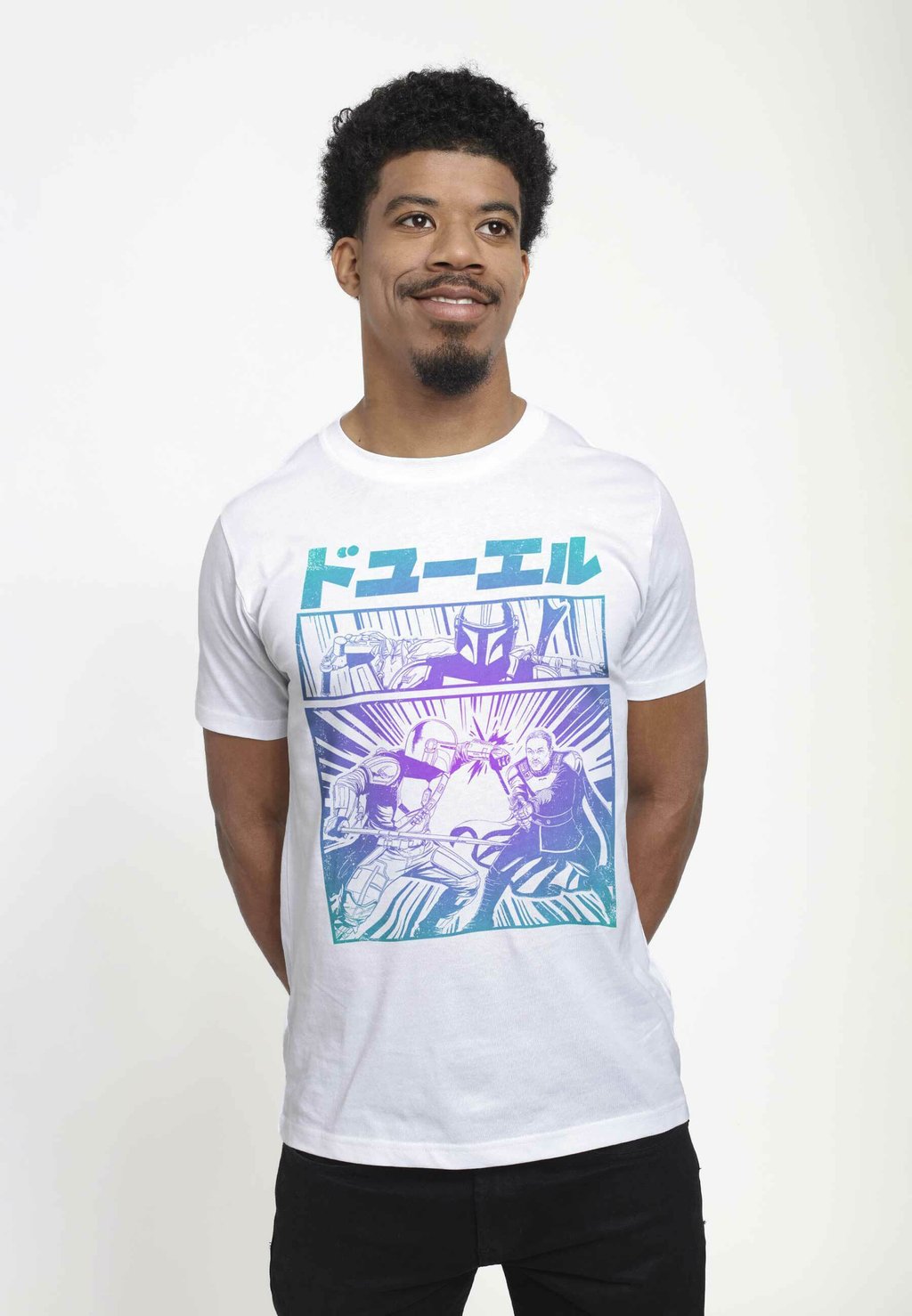 

Футболка с принтом STAR WARS: THE MANDALORIAN THE DUEL UNISEX Star Wars, белый