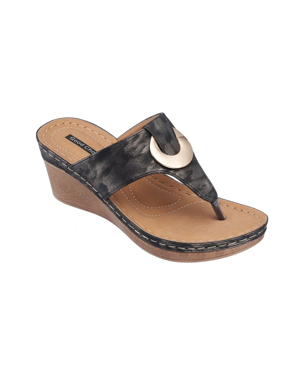 

Сандалии Genelle на танкетке GC Shoes, черный