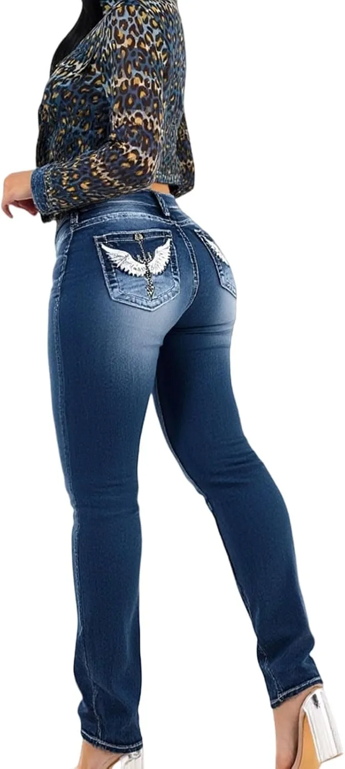 

Женские джинсы-клеш с высокой талией QERINTE