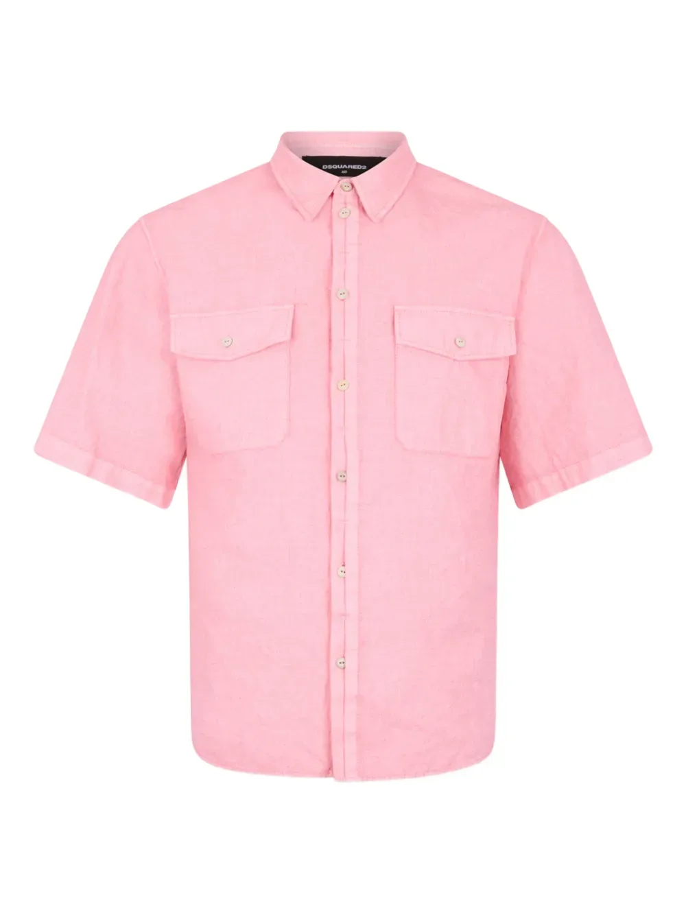 Льняная рубашка с короткими рукавами DSQUARED2, розовый
