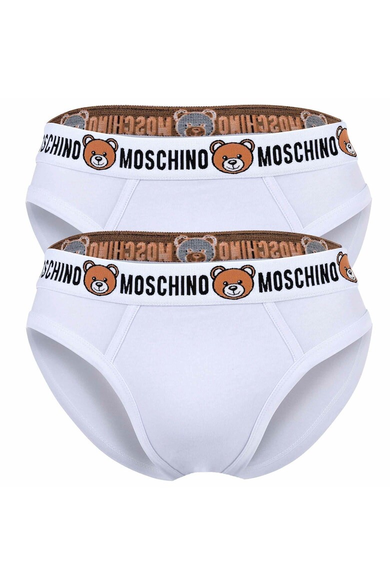 

Хлопковые трусы с логотипом, 2 пары Moschino Underwear, белый