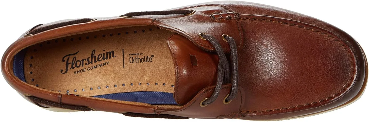 Мужские мокасины Florsheim Atlantic с мясной отделкой, коньячный — фото 2