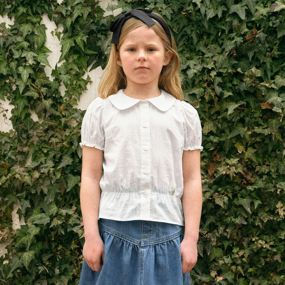 Детская блузка Enfant с пышными рукавами белая от Marithé Kids