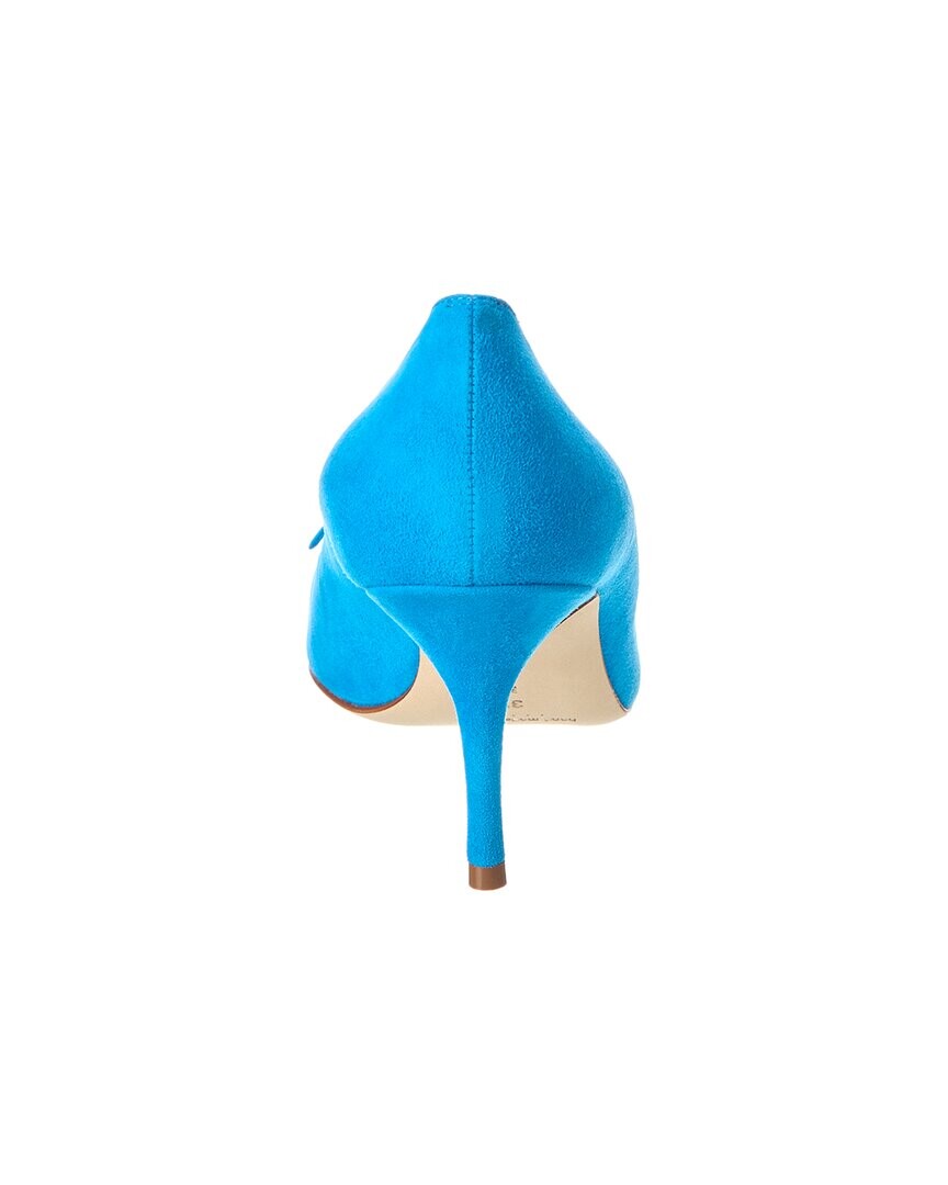 Manolo Blahnik Туфли Rinialo Bow 70 из замши и кожи, синий — фото 3