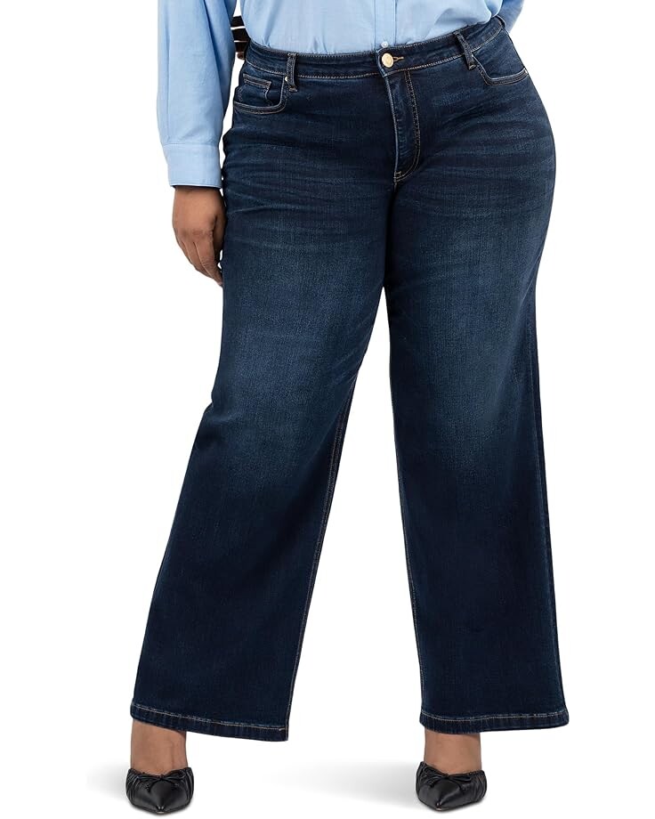 

Джинсы KUT from the Kloth Plus Jeans High-Rise Wide Leg Clean Hem in Fortitude, цвет Fortitude