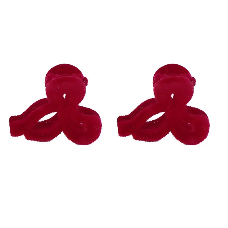 Заколки для волос Flock Specialoutlook, Bowknot Small Claw Clip-Burgundy 2 Pack — фото 3