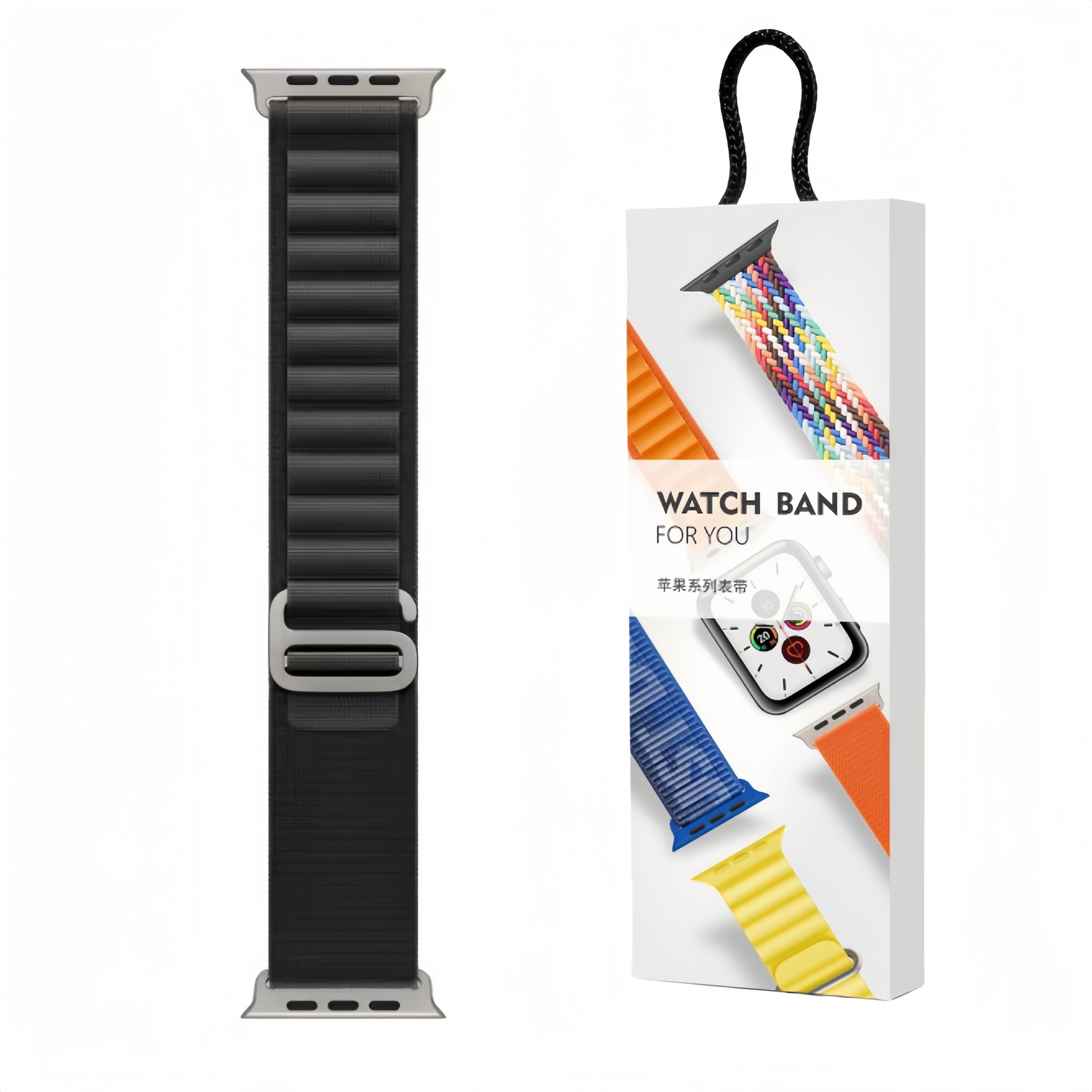 

Zhongwo Часы Strap Apple Compatibility Nylon Material, Black