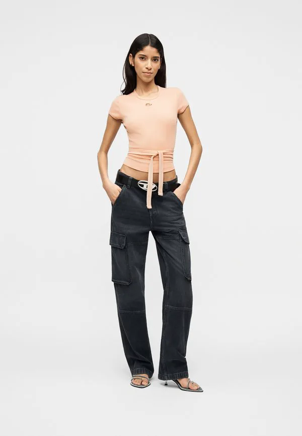 Футболка с принтом в виде заячьего хвоста Diesel, Nude Pink — фото 2