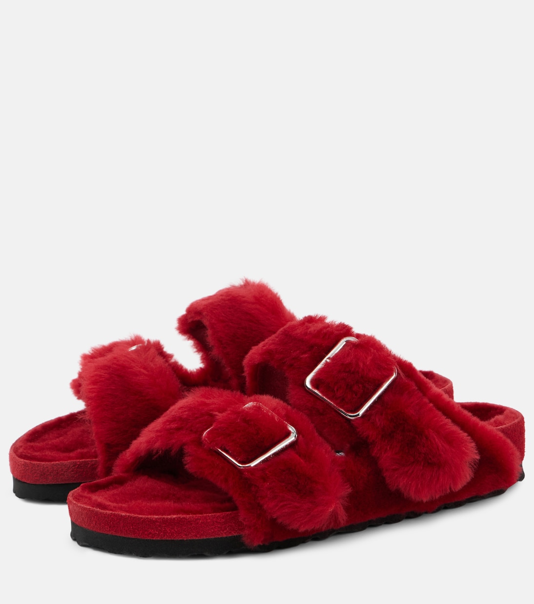 Сандалии из овчины Аризона Birkenstock 1774, красный — фото 4