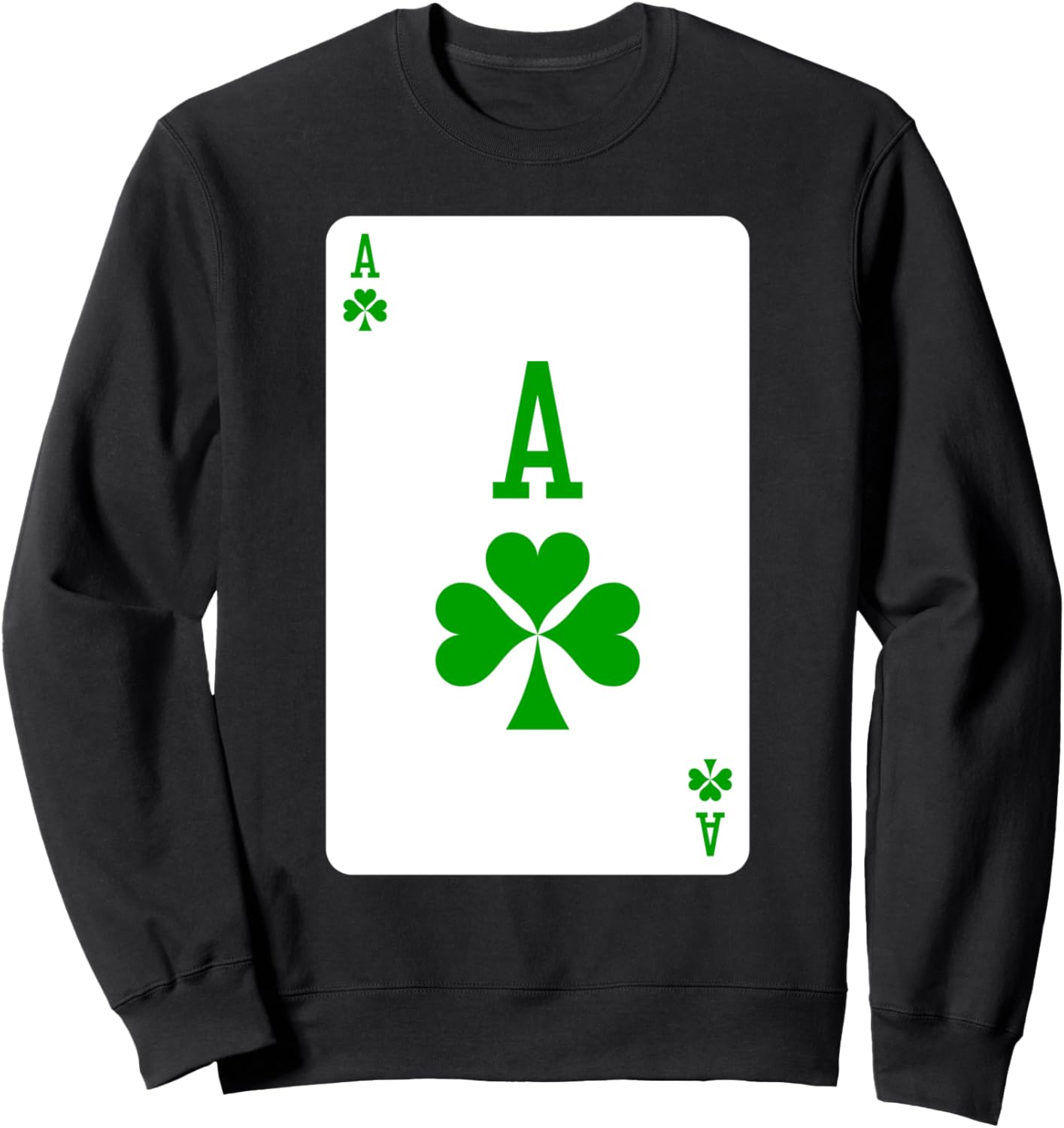

Забавная толстовка с изображением туза треф и игральных карт Пабы St Patrick Day T Clover Clubbing Outfits For Men, черный