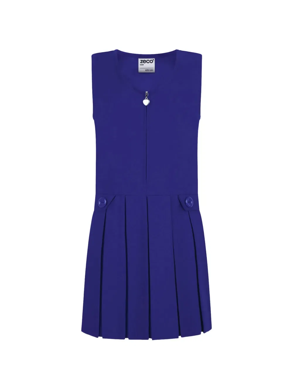 Платье с плиссировкой и подвеской в виде сердца Zeco Schoolwear Kids, синий