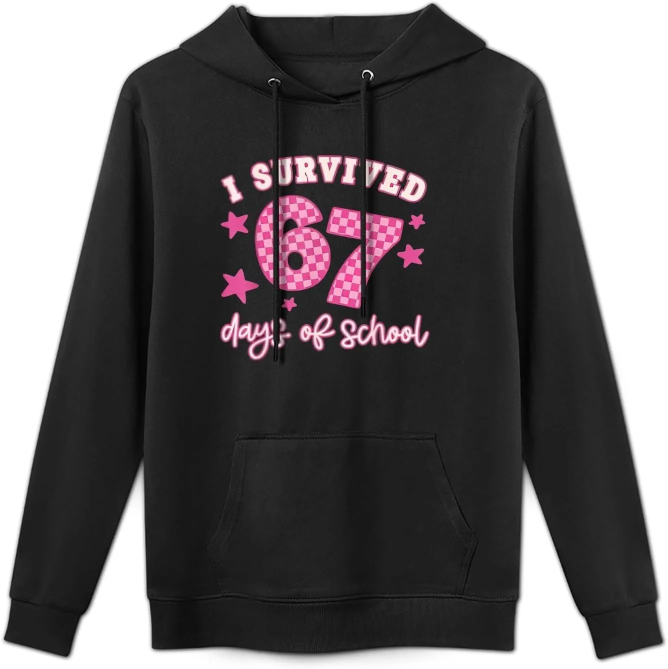 Толстовка I Survived 67 Days of School, мягкая, с карманом — фото 2