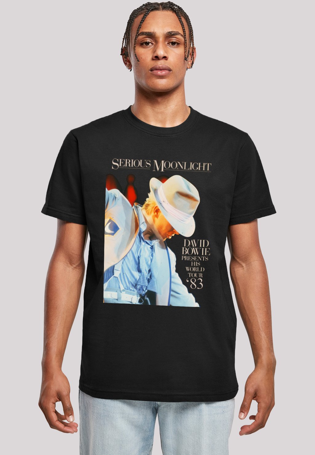

Футболка с принтом DAVID BOWIE SERIOUS MOONLIGHT F4NT4STIC, черный