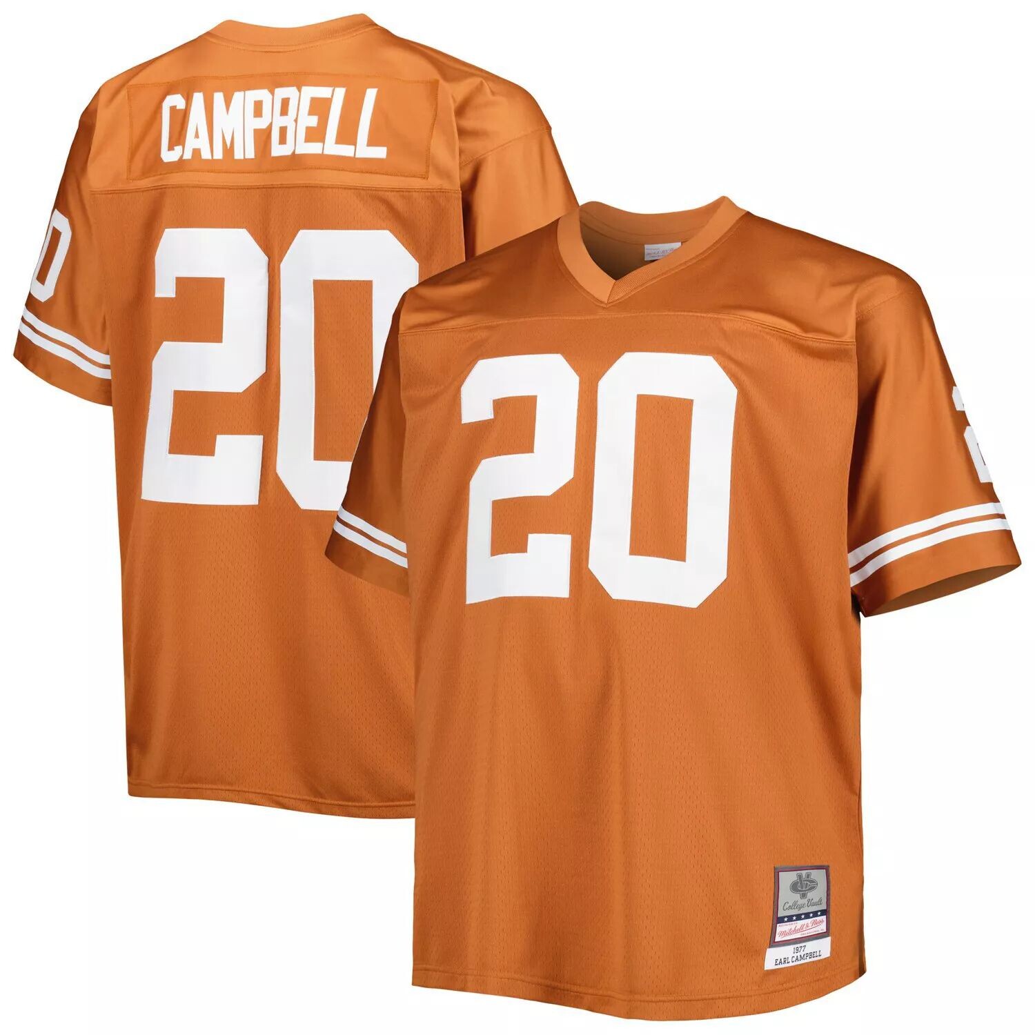 

Мужское джерси Mitchell & Ness Earl Campbell Texas Orange Texas Longhorns Big & Tall Legacy