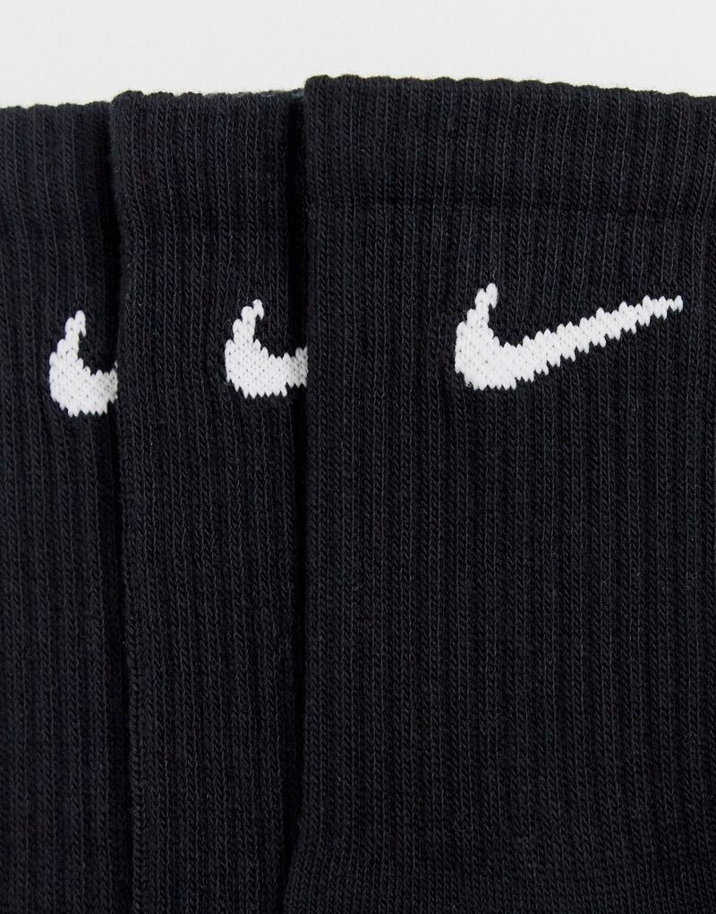 Набор из 3 черных легких спортивных носков на каждый день Nike — фото 3