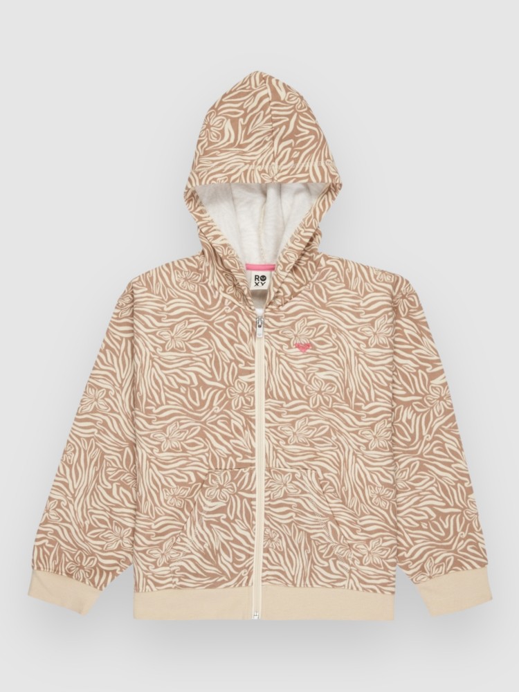 

Толстовка Roxy Twenty Five Miles Brshd Kids Hoodie, parchment animal floral