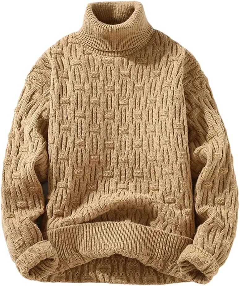 

Мужской свитер-водолазка, осень-зима, однотонный