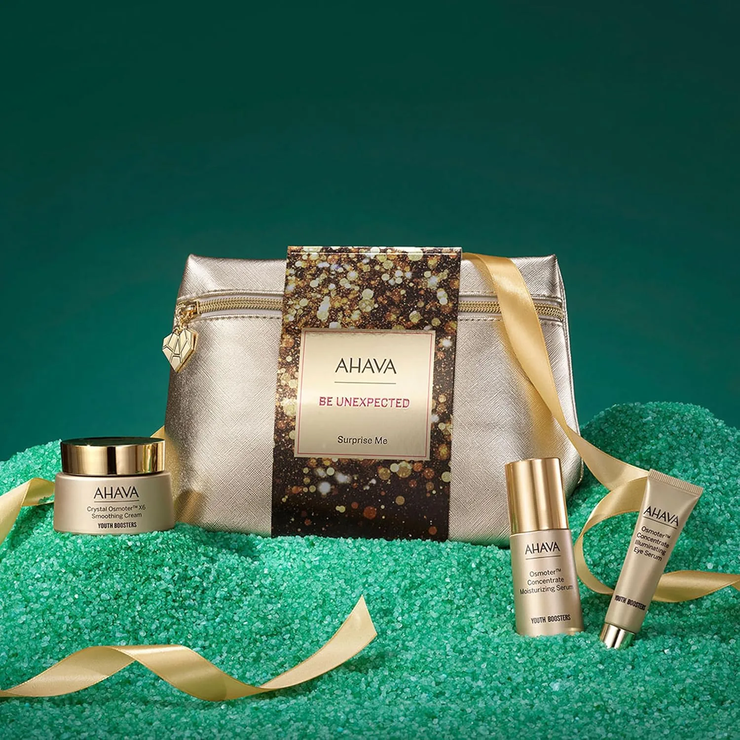 AHAVA Surprise Me подарочный набор: увлажняющая сыворотка Osmoter Concentrate 30 мл, крем Crystal Osmoter x6 50 мл и осветляющая сыворотка для глаз Osmoter Concentrate IIluminating 15 мл — фото 3