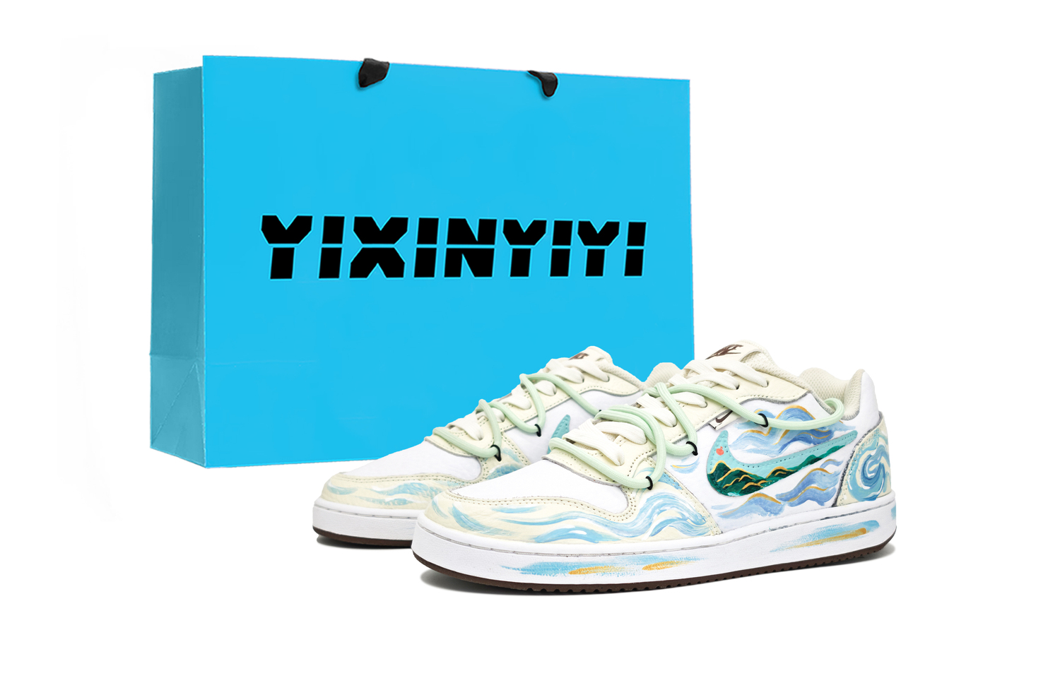 

Nike Ebernon устойчивые к истиранию низкие кроссовки для скейтбординга мужские yellow blue