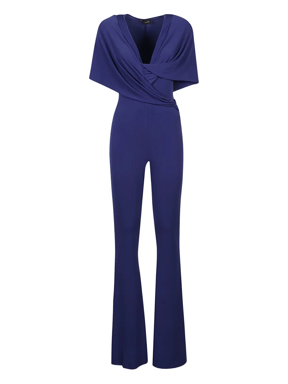 

Комбинезон с драпированным вырезом и расклешенными штанинами THE ANDAMANE, синий