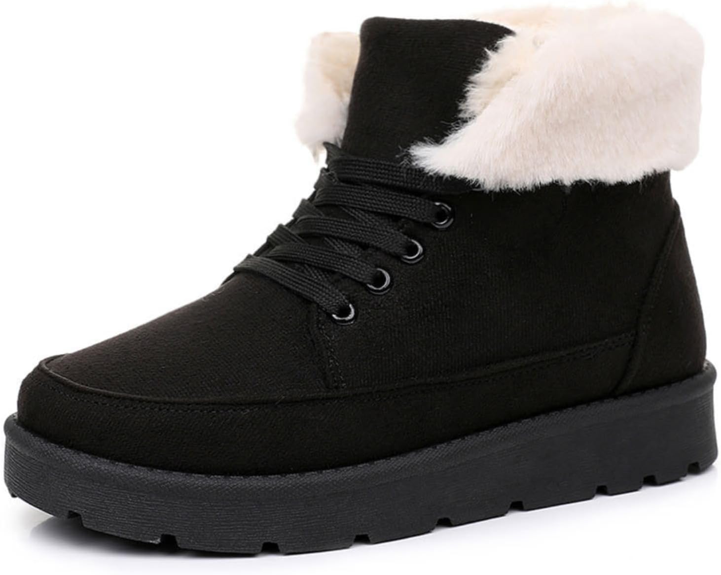 

Женские зимние снегоходные ботинки Toumov с утеплителем из меха, теплые ботильоны на шнуровке, удобная термообувь, модные ботинки для прогулок на улице, противоскользящие, черный