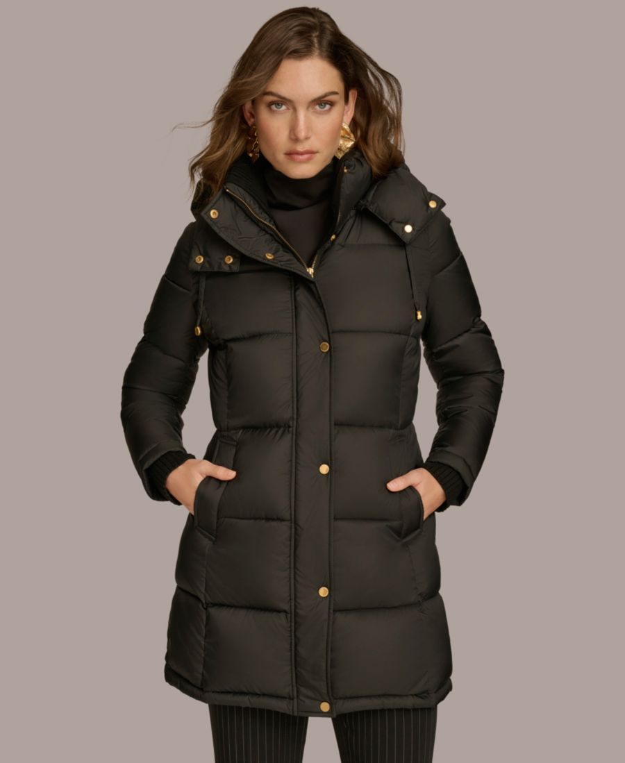 

Женская пуховая куртка с капюшоном Donna Karan New York, Black