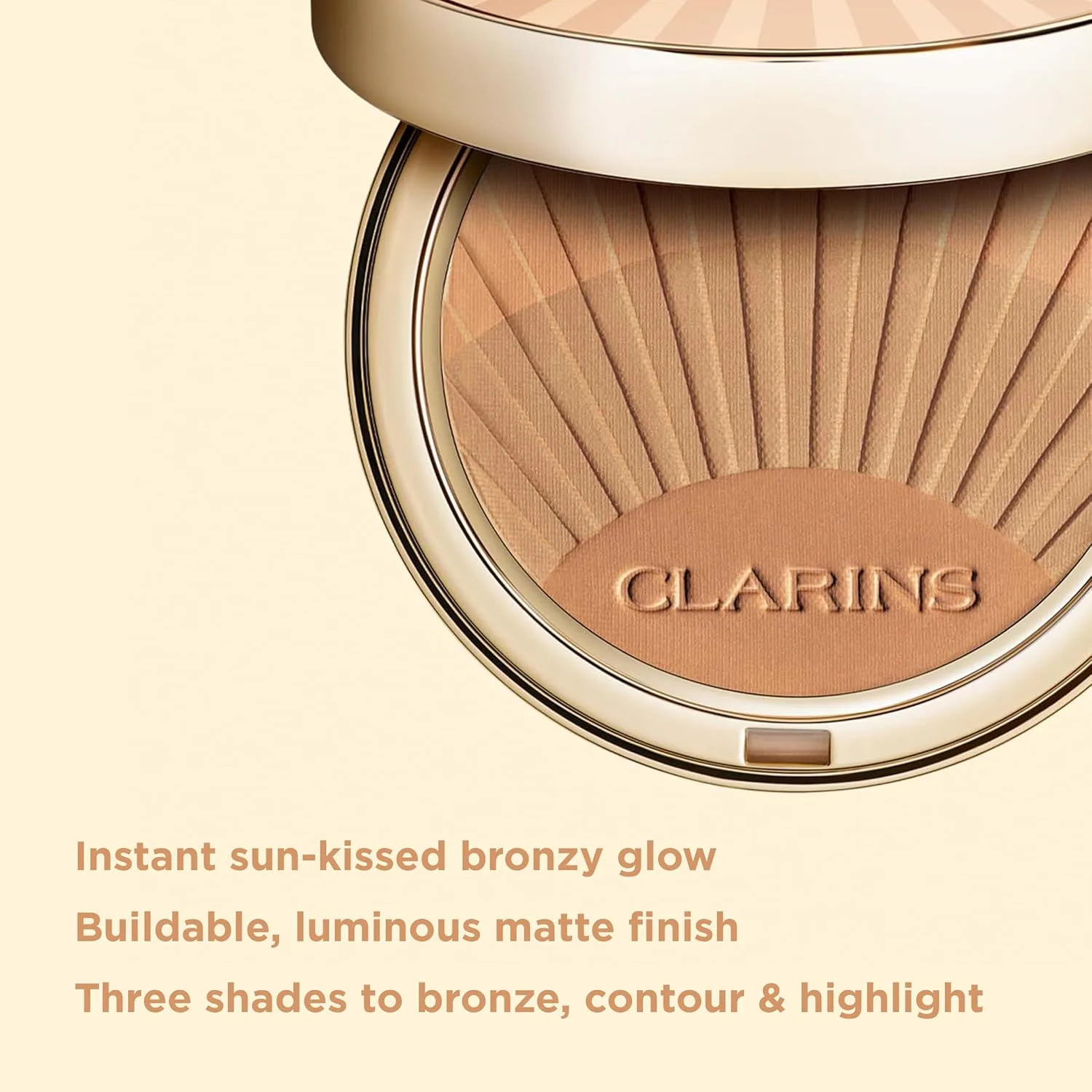 Бронзирующая пудра Clarins | Насыщенный, сияющий матовый финиш | Бронзер, контур и хайлайтер 3-в-1 | Естественное, загорелое сияние | 0,4 унции, Bronze — фото 2