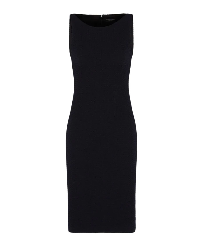 

Платье из смеси шерсти и хлопка Emporio Armani, черный