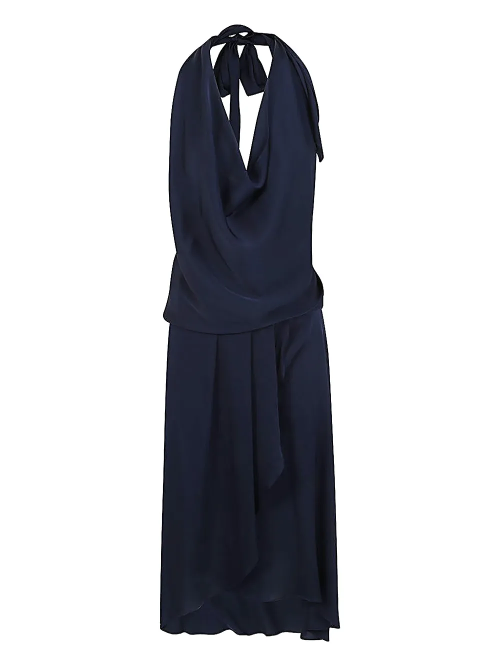 

Платье с открытой спиной и драпированным вырезом SILK95FIVE, синий