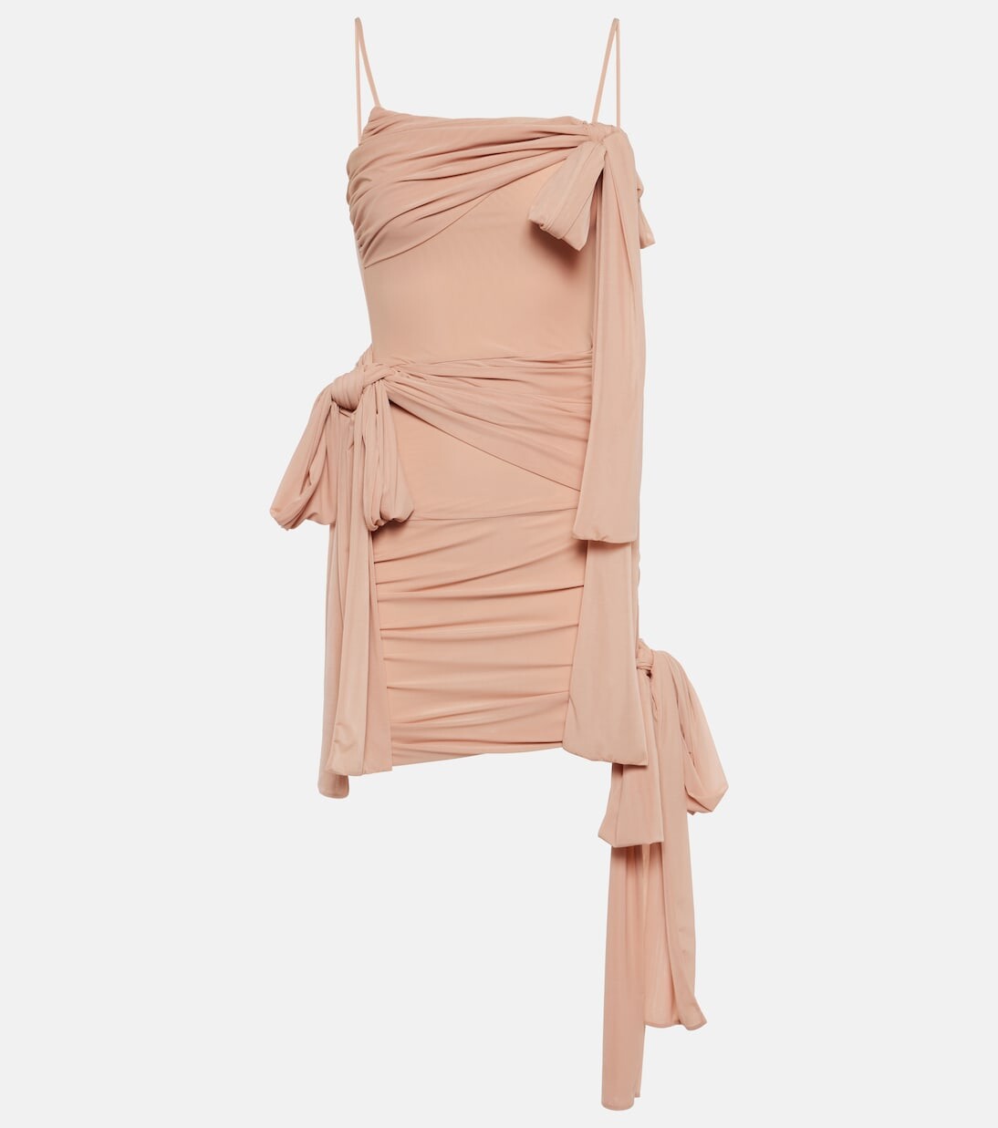 

Мини-платье из джерси со сборками Blumarine, розовый