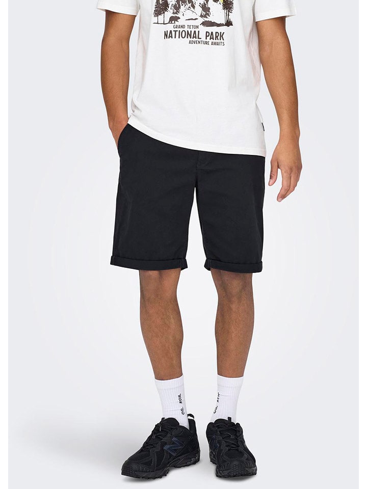 

Тканевые шорты ONLY & SONS, черный