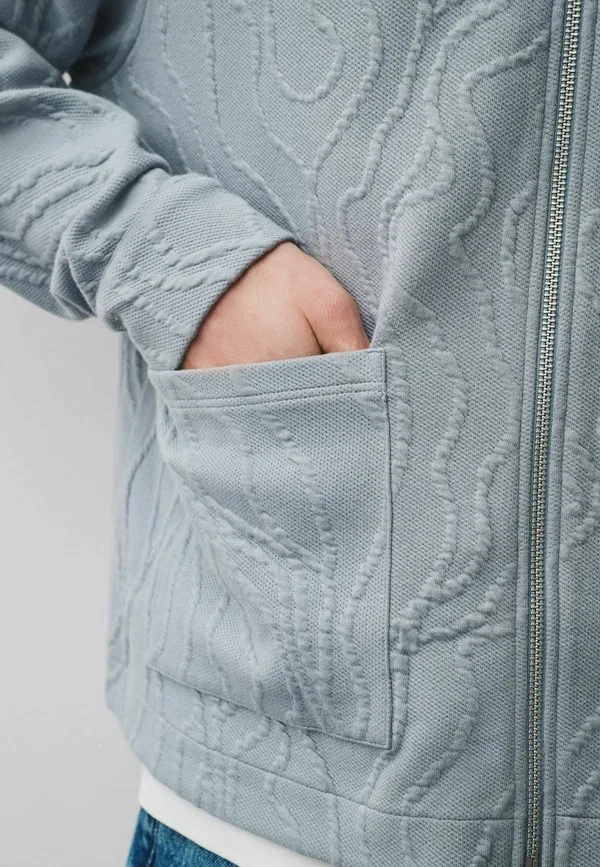 Летняя куртка стандартного кроя с текстурированной поверхностью Next, Grey Blue — фото 3