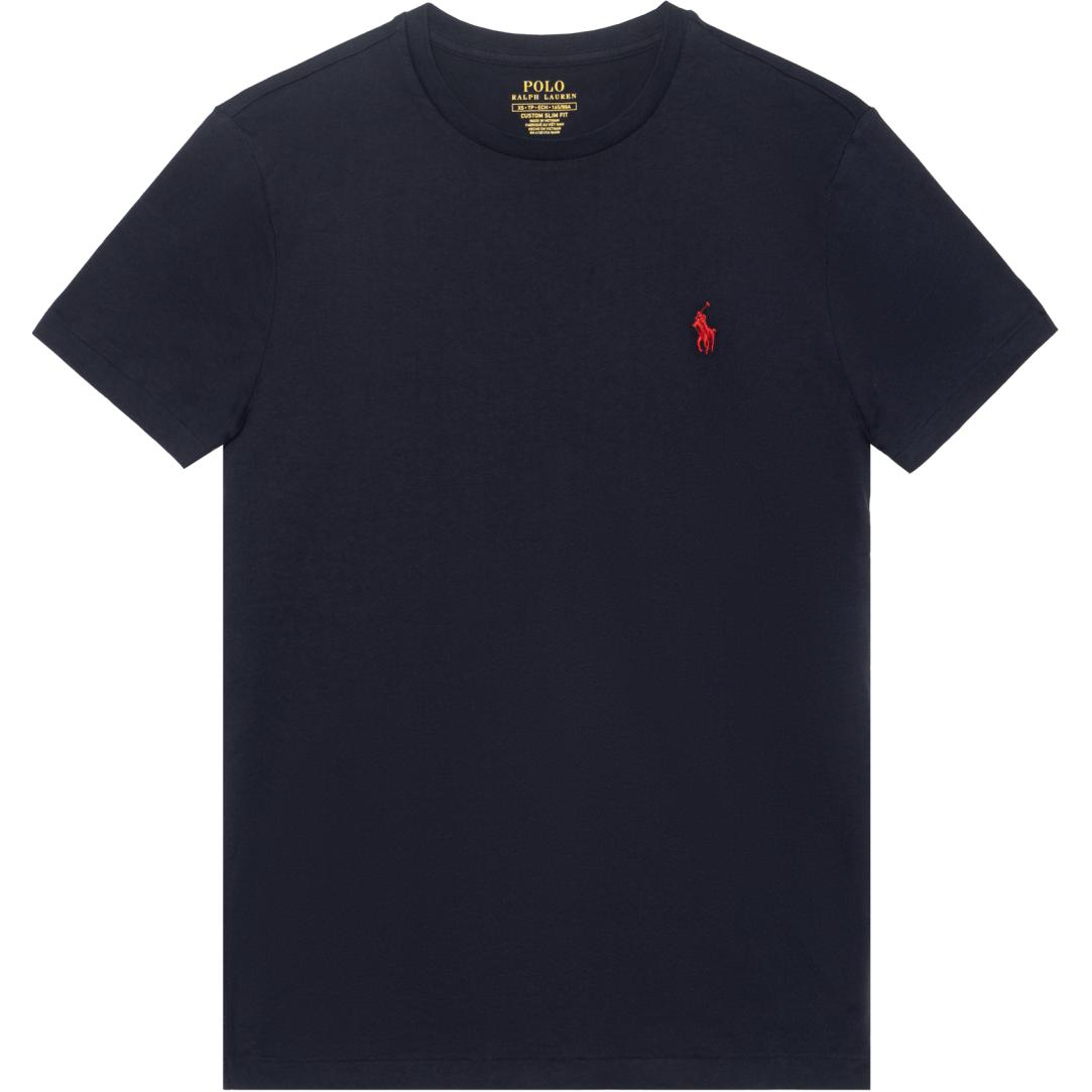 

Футболка с круглым вырезом и вышивкой «Пони» Polo Ralph Lauren, темно-синий