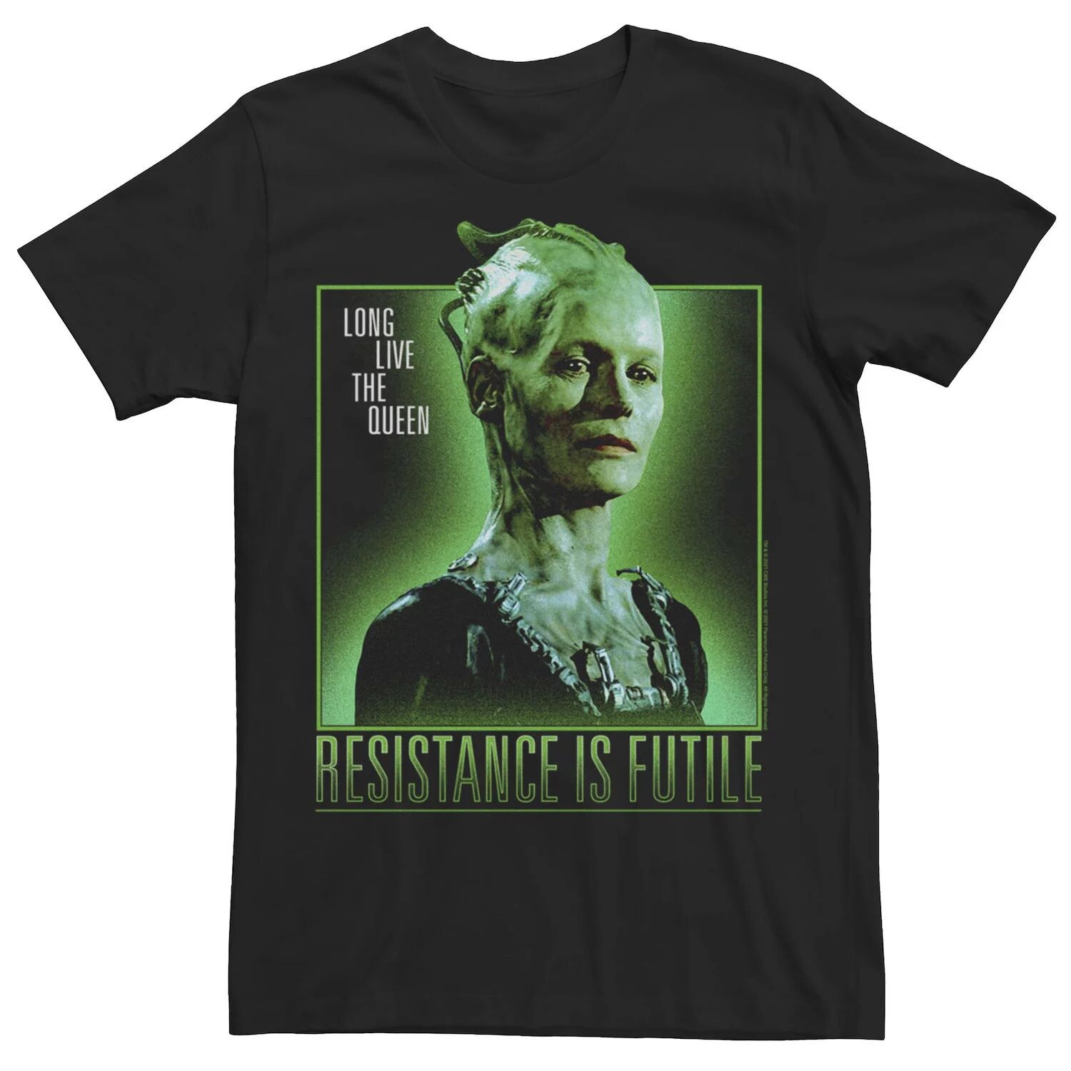 

Мужская футболка Star Trek First Contact Borg Queen зеленого оттенка с портретом Licensed Character, Зеленый, Мужская футболка Star Trek First Contact Borg Queen зеленого оттенка с портретом Licensed Character