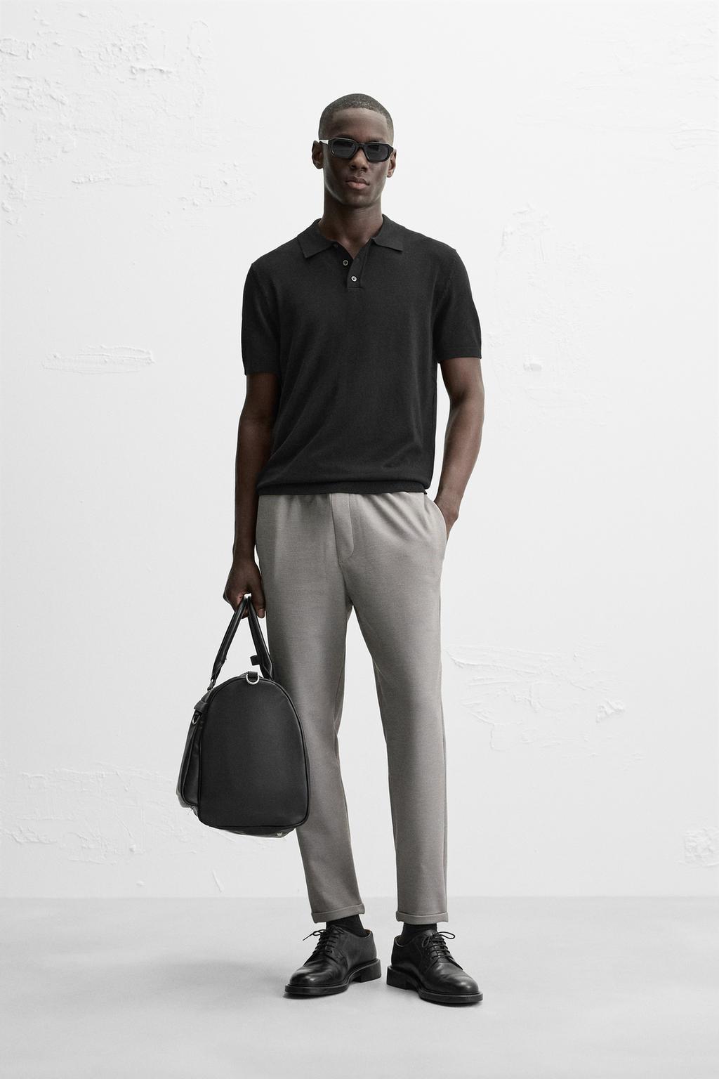 

Удобные брюки обычного покроя ZARA, цвет Grey/Beige