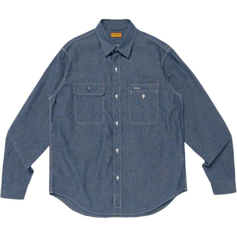 

Хлопковая рубашка с двумя карманами HUMAN MADE, indigo