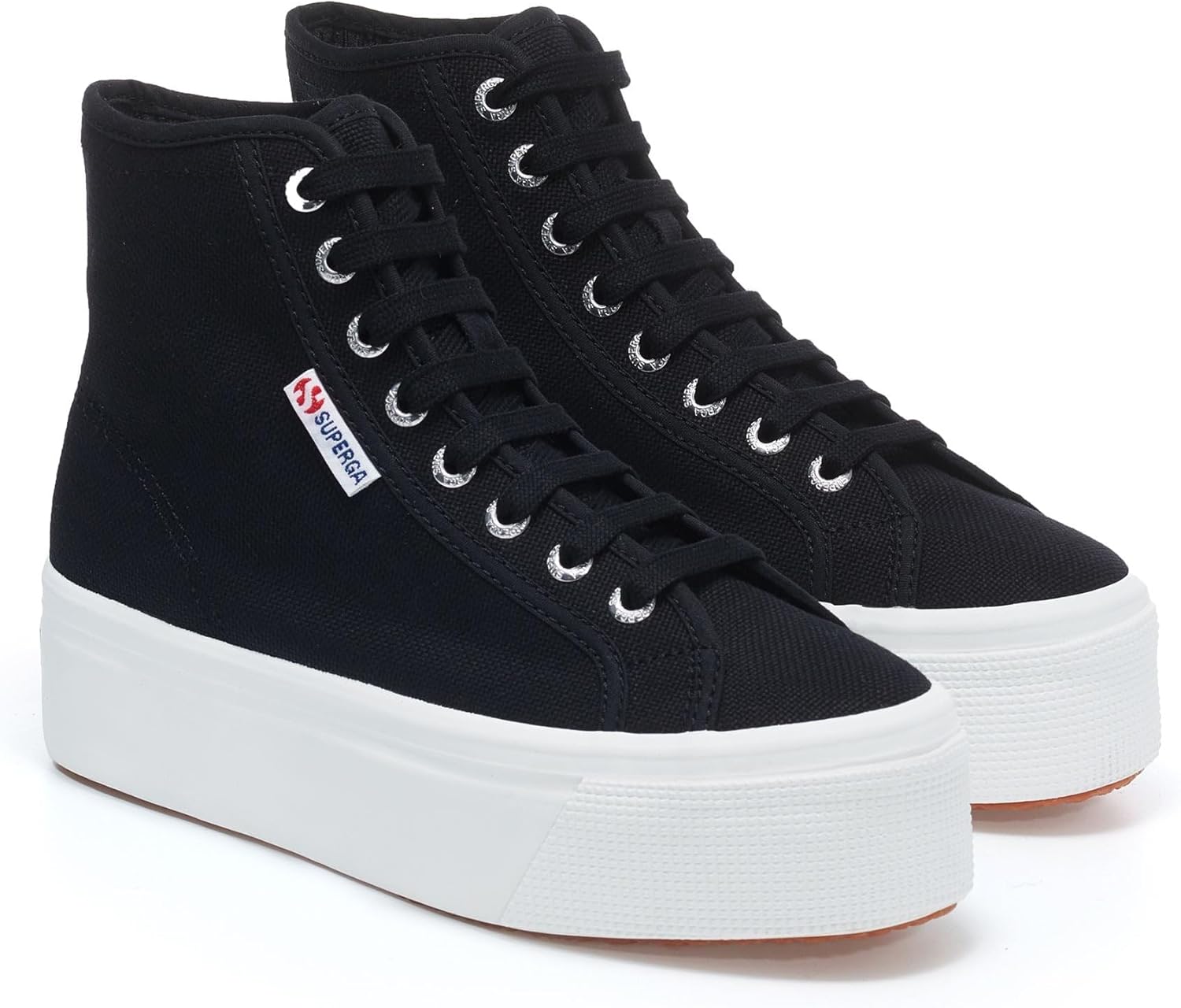 Кроссовки Superga Unisex-Adult 2708 Hi Top, белый/черный — фото 2