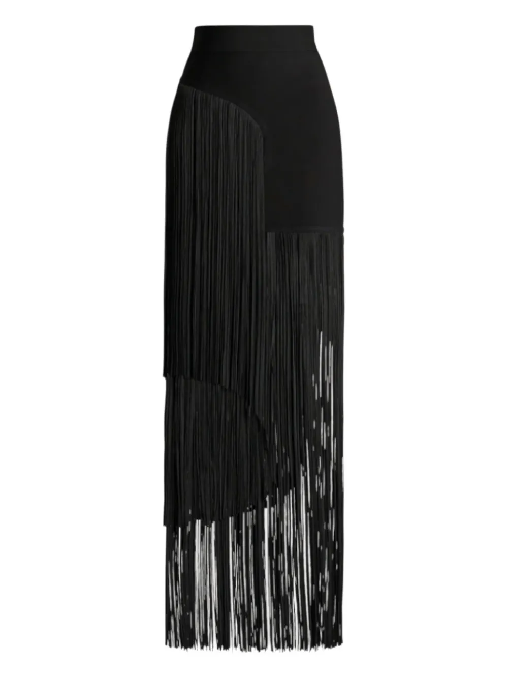 

Асимметричная юбка с бахромой Hervé Léger, черный